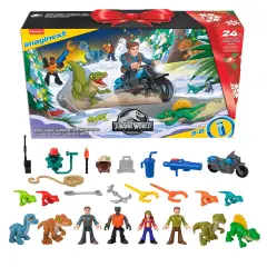 Jurassic World Toys Imaginext Jurassic World Advent Calendar, Christmas Gift of 25 Dinosaur