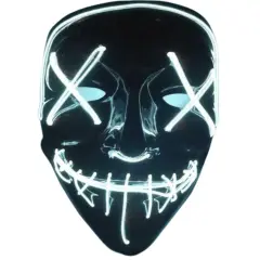 Kitcheniva Halloween Face Mask LED Light Up Party Purge White