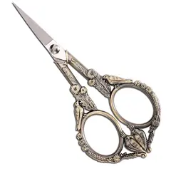 YOUGUOM Embroidery Scissors, Small Sharp Pointed Sewing Scissors for Craft Cross Stitch Needlework Artwork Knitting Thread Yarn Detail Cutting Tools, 4.6in Little Bronze Bird Scissor