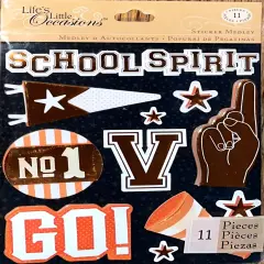 K & Company Life's Little Occasions Orange School Spirit Dimensional Stickers