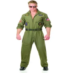 Adult Men's Top Gun Wing Man Fighter Pilot Ace Costume