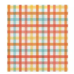 Happy Turkey Day Autumn Gingham Paper Beverage Napkins, 5in, 40ct