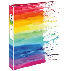 Avery + Amy Tangerine Designer Collection Binder, 1.5" Round Rings, 275-Sheet Capacity, Watercolor Rainbow (28347)