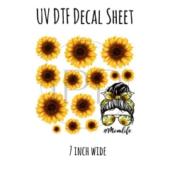 7"x7"- #13- Sunflower- UV DTF Decal SHEET