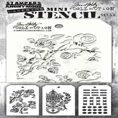 Tim Holtz Mini Layered Stencil Set 3/Pkg-Set #53