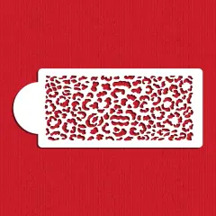 4-Inch Leopard Skin Cake Stencil Side | C485 by Designer Stencils | Cake Decorating Tools | Baking Stencils for Royal Icing, Airbrush, Dusting Powder | Reusable Plastic Food Grade Stencil for Cakes | Easy to Use & Clean Cake Stencil