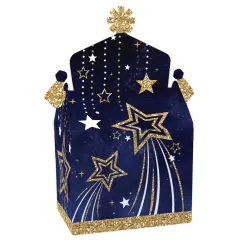 Big Dot of Happiness Starry Skies - Treat Box Party Favors - Gold Celestial Party Goodie Gable Boxes - Set of 12