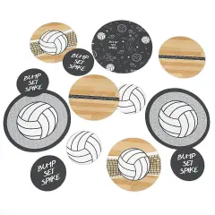 Big Dot of Happiness Bump, Set, Spike - Volleyball - Baby Shower or Birthday Party Giant Circle Confetti - Party Decorations - Large Confetti 27 Count