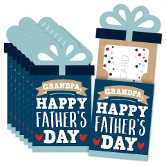 Big Dot of Happiness Grandpa, Happy Father's Day - We Love Grandfather Money and Gift Card Sleeves - Nifty Gifty Card Holders - Set of 8
