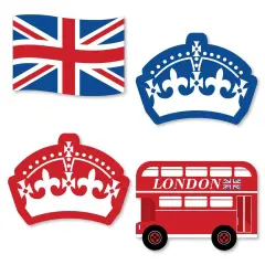 Big Dot of Happiness Cheerio, London - Diy Shaped British UK Party Cut-Outs - 24 Count