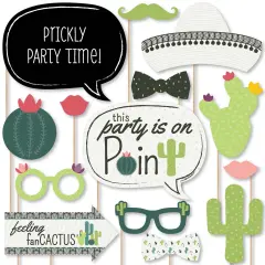 Big Dot of Happiness Prickly Cactus Party - Fiesta Party Photo Booth Props Kit - 20 Count