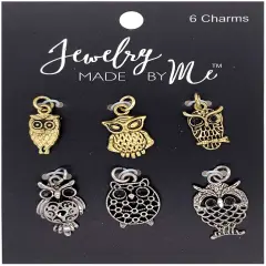 Jewelry Made By Me Charms 6/Pkg-Owls