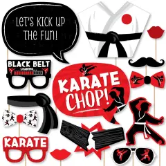 Big Dot of Happiness Karate Master - Martial Arts Birthday Party Photo Booth Props Kit - 20 Count