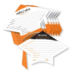 Big Dot of Happiness Orange Grad - Best is Yet to Come - 2-in-1 Orange Graduation Party Cards - Activity Duo Games - Set of 20