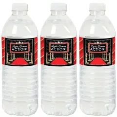 Big Dot of Happiness Red Carpet - Movie Night Party Water Bottle Sticker Labels - Set of 20