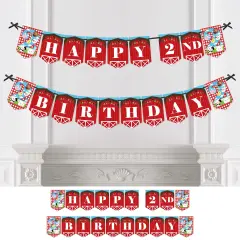 Big Dot of Happiness 2nd Birthday Farm Animals - Barnyard Second Birthday Party Bunting Banner - Party Decorations - Happy 2nd Birthday
