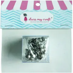Dress My Craft Mini Brads 6mm 50/Pkg-Chrome