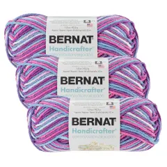 (Pack of 3) Bernat Handicrafter Cotton Yarn - Ombres-Purple Perk