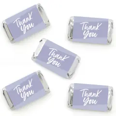 Big Dot of Happiness Purple Elegantly Simple - Mini Candy Bar Wrapper Stickers Party Small Favors 40 Ct
