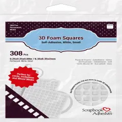 Scrapbook Adhesives 3D Self-Adhesive Foam Squares 308/Pkg-White, .25"X.25"
