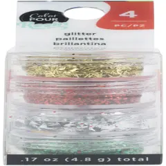 American Crafts Color Pour Mix-Ins 4/Pkg-Holiday Glitter