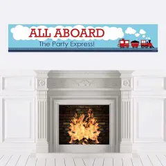 Big Dot of Happiness Railroad Party Crossing - Steam Train Happy Birthday Decorations Party Banner