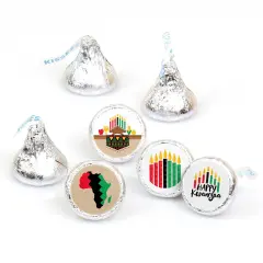 Big Dot of Happiness Happy Kwanzaa - Holiday Party Round Candy Sticker Favors - Labels Fits Chocolate Candy (1 sheet of 108)