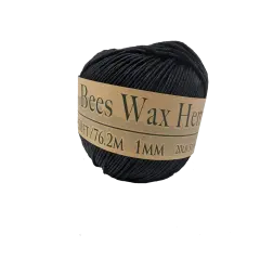 250 Feet of Bee's Wax Black Hemp Wick Twine, Perfect for Candle Making, Arts and Crafts, Jewelry, Beading and Bakers Twine