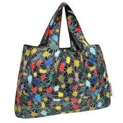 Wrapables Large Foldable Tote Nylon Reusable Grocery Bags, Connections