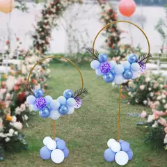 2Pcs DIY Metal Wreath Ring Balloon Flower Display Round Rack For Wedding Decor