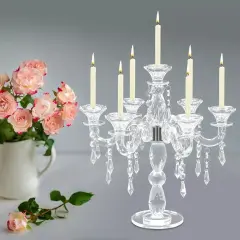 Crystal Candelabra Candlestick 7-arm Candle Holder Wedding Birthday Party Gift