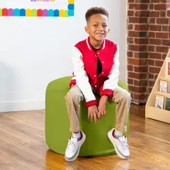 Mallo Modular Pouf Classroom Bean Bag Seat, Premium Vinyl - Submarine Grey Green