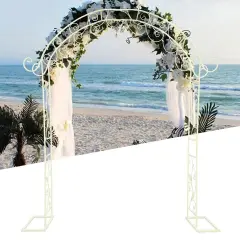 Wedding Arch Garden Backdrop Metal Flower Stand Flower for Birthday Decor 7.7Ft