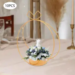 Elegant Wedding Centerpieces Party Decor 10Pcs Metal Geometric Gold Centerpiece