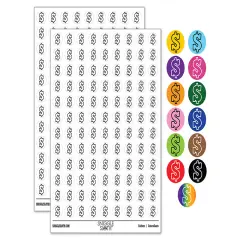Dollar Sign Money Symbol Outline 200+ 0.50" Round Stickers Hot Pink