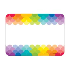 Painted Palette Rainbow Scallops Name Tag Labels, 36 Per Pack, 6 Packs