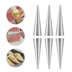 12 Pcs Stainless Steel Pastry Molds Set - Cream Horn & Cannoli Tubes for Baking