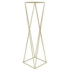 2 Gold 32 in Crisscross Geometric Metal FLOWER STANDS Centerpieces Party Events