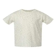 Rabbit Skins&reg; Toddler Short Sleeve Crewneck Fine Jersey Tee - 3321 Natural Leopard