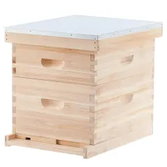 Complete Langstroth Bee Hive Kits 10-Frame 1 Deep Box 1 Medium Queen Excluder