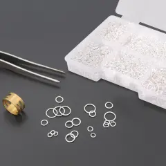 1400 Pieces stainless steel jump rings for jewelry making 4mm 6mm 5mm 7mm 8mm 10mm necklace bracelet clasps jewelry making supplies for adults(Silver)