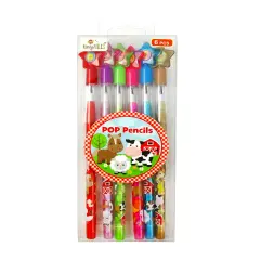 Farm Animals Barnyard Multi-Point Pencils - 6 Pcs Pack