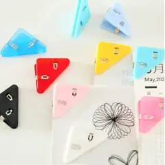 20 Triangle Corner Bookmarks & Document Clips - Assorted Colors, Prevent Curling