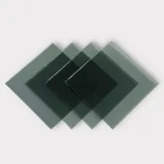 Grey Transparent COE 96 Fusible Glass Sheets / Mosaic Squares - 4 Pack