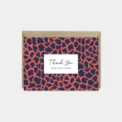 Giraffe Print Custom Thank You Card VII