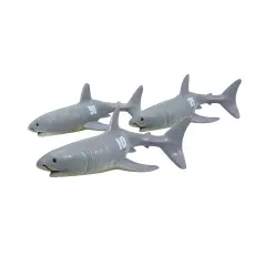 Swim Central Set of 3 Gray and White Shark Frenzy Swimming Pool Dive Toys - 7"