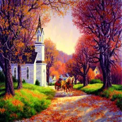 Sunsout Road by the Church 500 pc Jigsaw Puzzle 62809