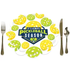 Big Dot of Happiness Let's Rally - Pickleball - Birthday or Retirement Party Round Table Decorations - Paper Chargers - Place Setting For 12