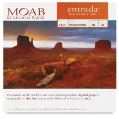 Legion Moab Entrada Digital Rag Paper - 8-1/2" x 11", Bright White, 300 gsm, Pkg of 25 Sheets