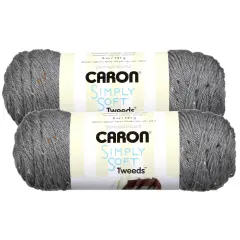 (Pack of 2) Caron Simply Soft Tweeds Yarn-Gray Heather